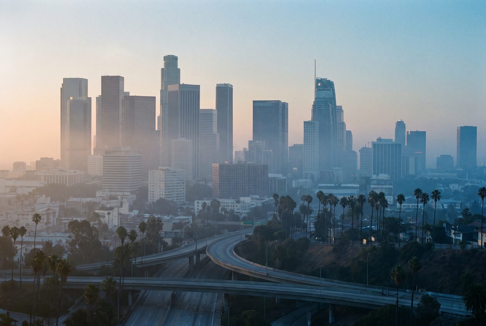 Downtown Los Angeles skyline at early morning