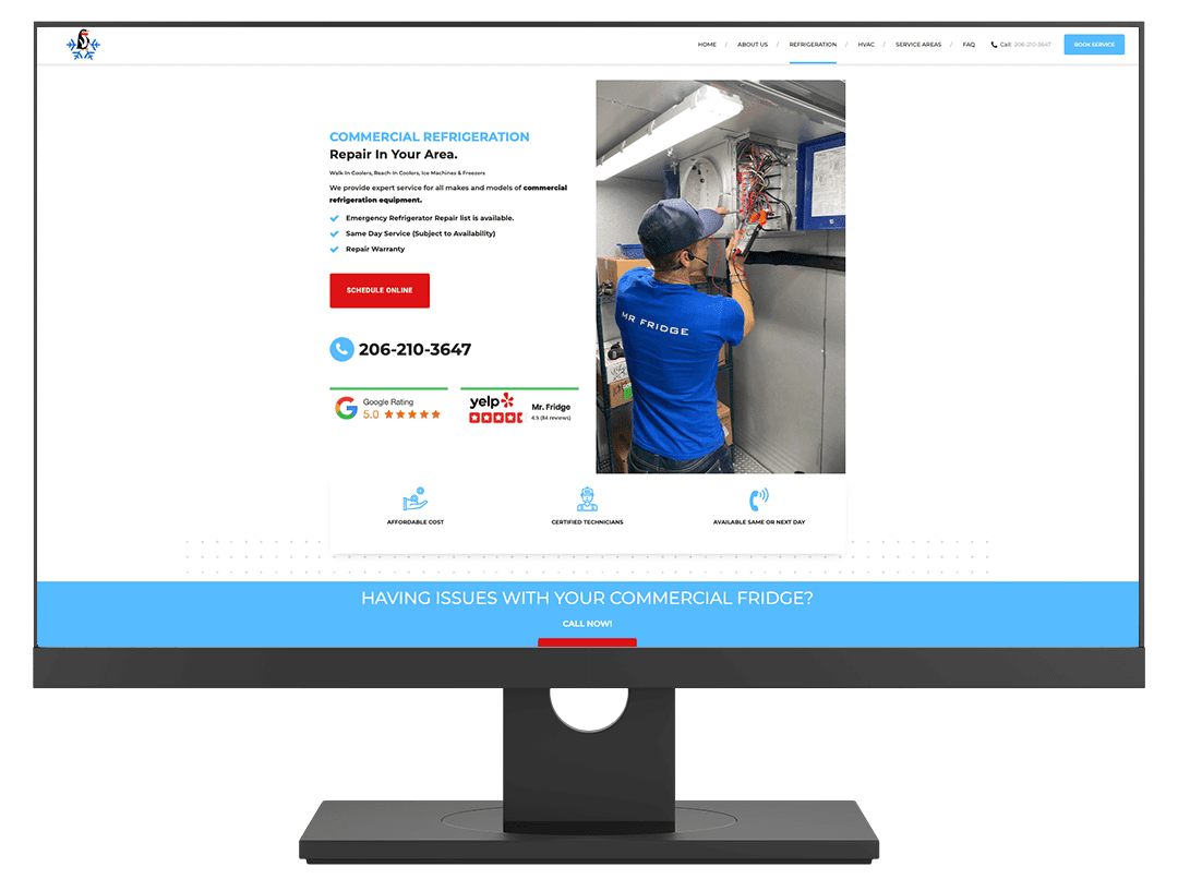 Mr. Fridge commercial refrigeration branding and website work by Fabrika