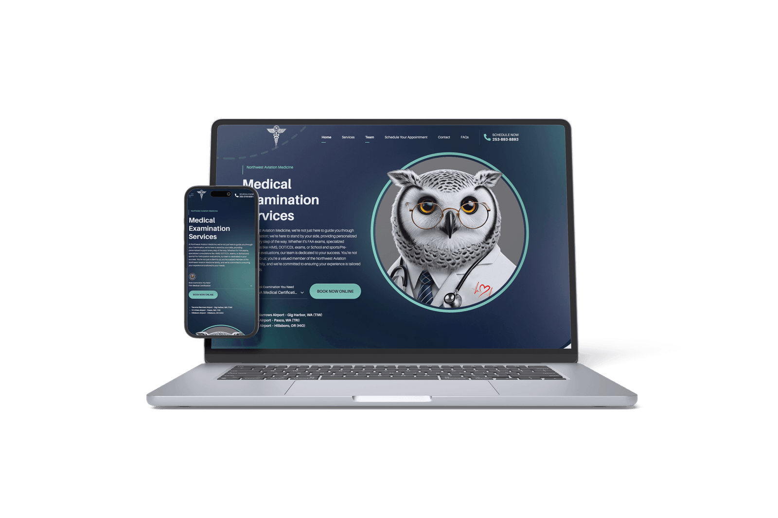 Northwest Aviation Medicine website and branding work by Fabrika